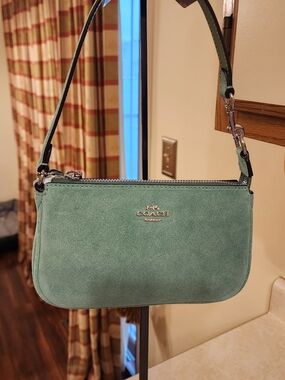 Coach Suede Green Shoulder Bag